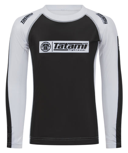 Kids IBJJF Ranked Long Sleeve Rash Guard - White