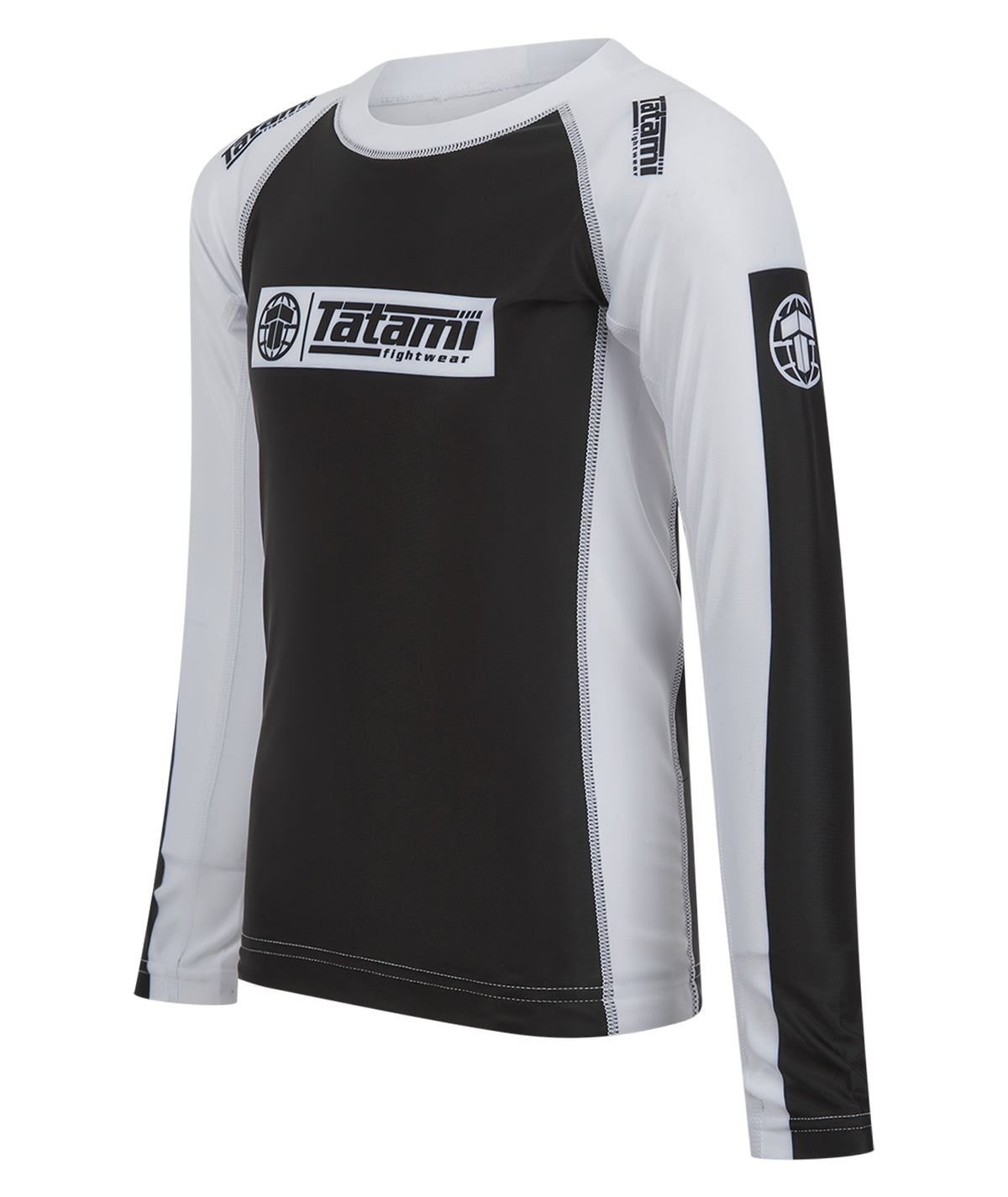 Kids IBJJF Ranked Long Sleeve Rash Guard - White