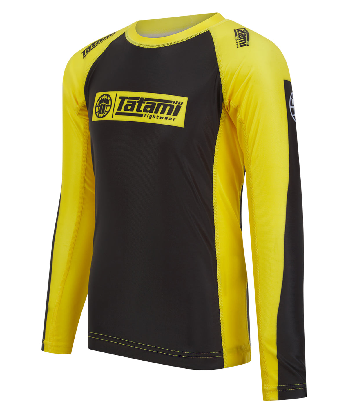 Kids IBJJF Ranked Long Sleeve Rash Guard - Yellow