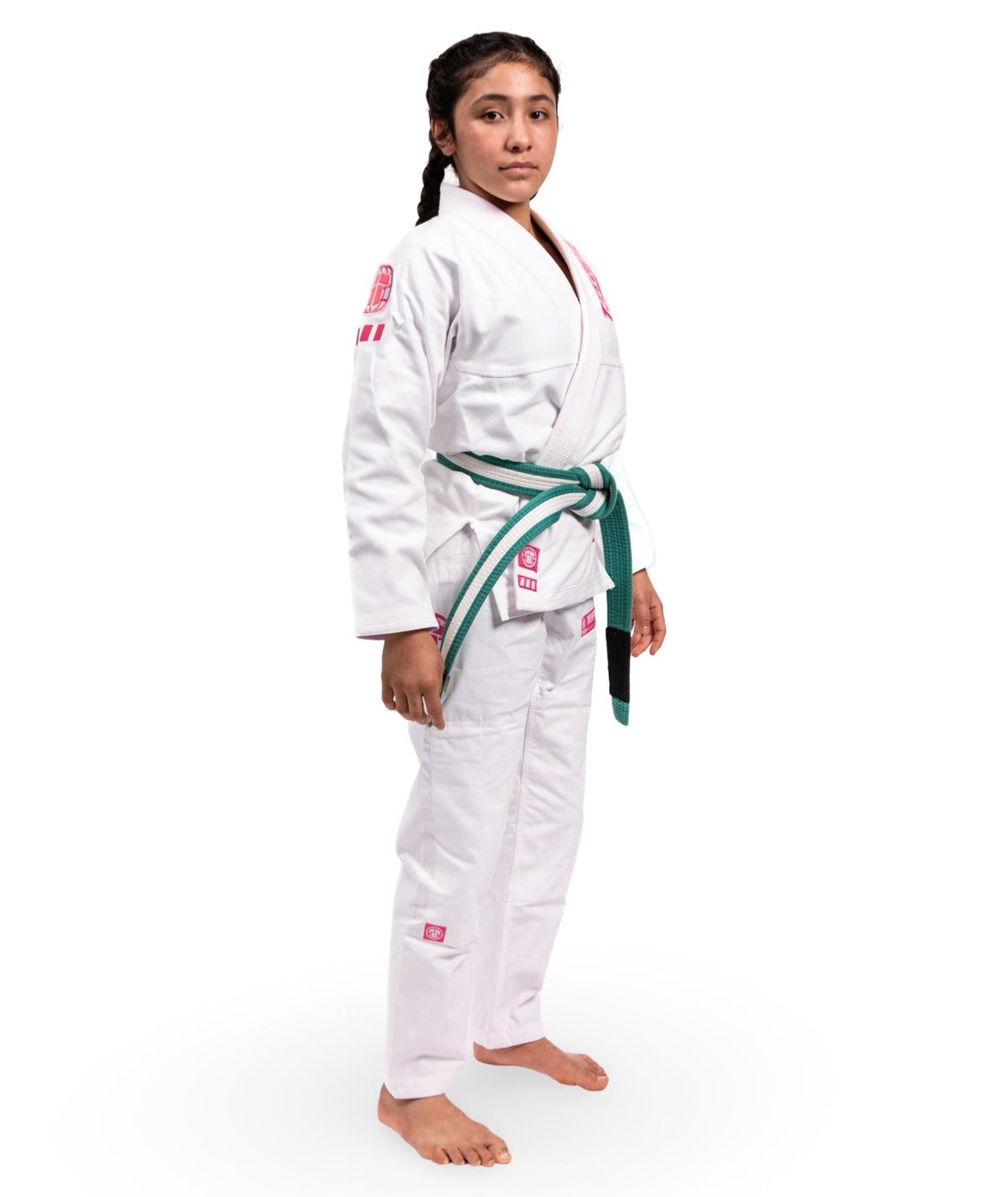 Kids Pro Series Gi - White & Wild Rose