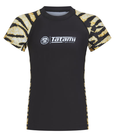 Kids Recharged Rash Guard - Yellow Tiger