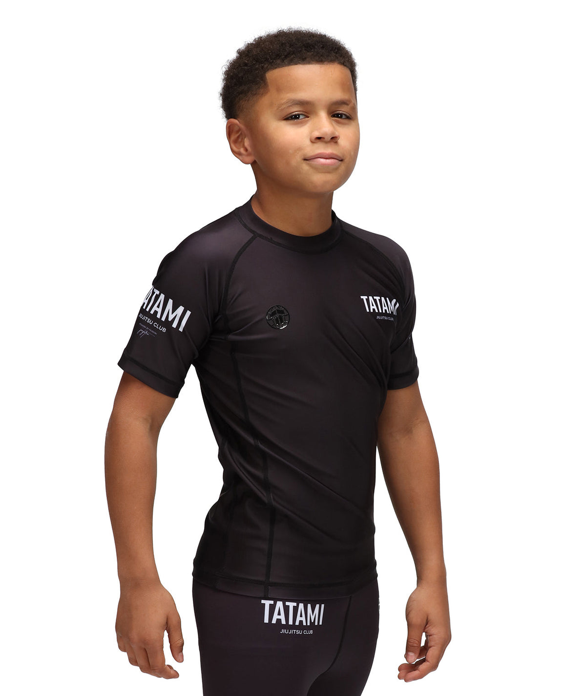 Kids JJ Club Short Sleeve Rash Guard - Black