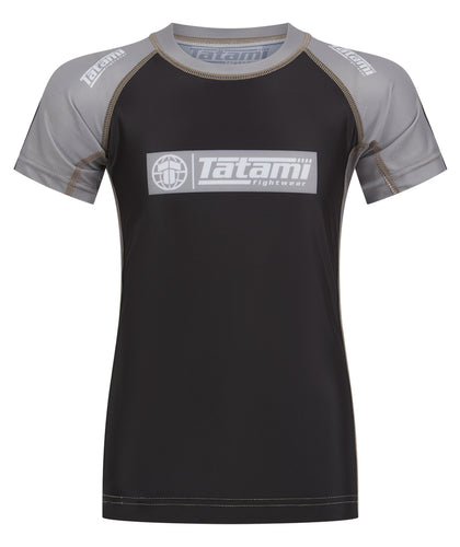 Kids IBJJF Ranked Short Sleeve Rash Guard - Grey