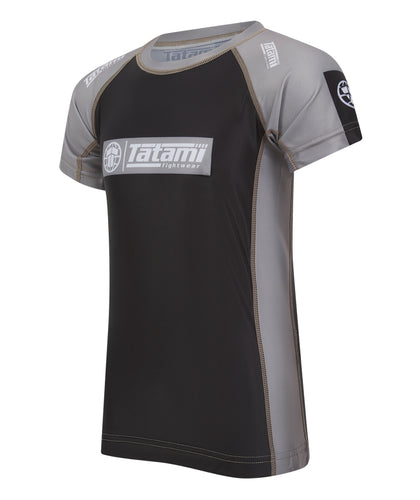 Kids IBJJF Ranked Short Sleeve Rash Guard - Grey