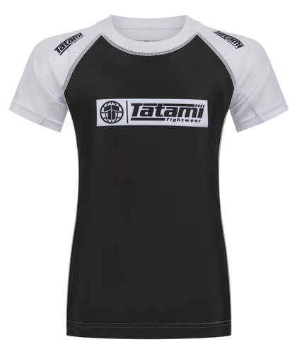Kids IBJJF Ranked Short Sleeve Rash Guard - White