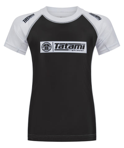 Kids IBJJF Ranked Short Sleeve Rash Guard - White