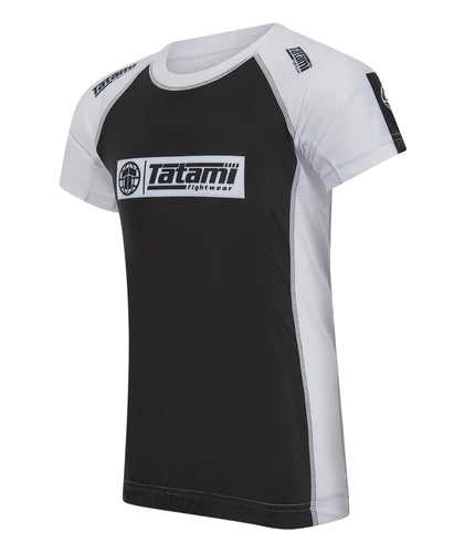 Kids IBJJF Ranked Short Sleeve Rash Guard - White