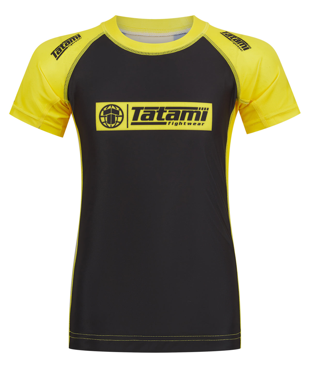 Kids IBJJF Ranked Short Sleeve Rash Guard - Yellow – Tatami Fightwear Ltd.
