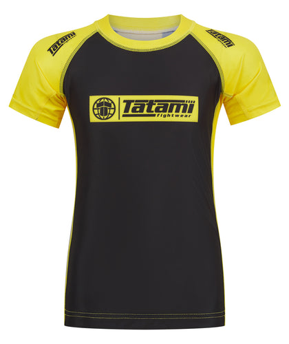 Kids IBJJF Ranked Short Sleeve Rash Guard - Yellow