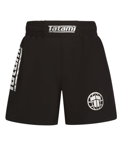Kids Tatami Pro Grappling Shorts - Black & Silver