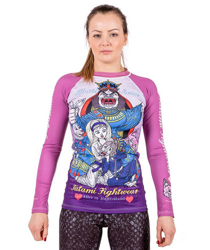Ladies Meerkatsu Alice In Jiu-Jitsu Land Rash Guard
