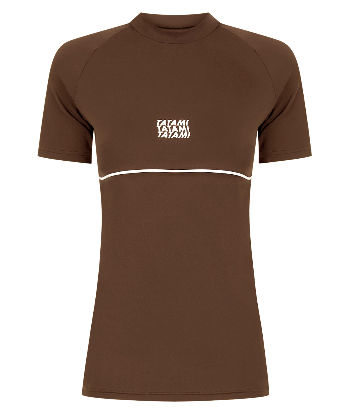Ladies Contour Short Sleeve Rash Guard - Brown