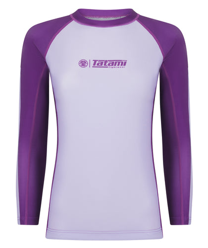 Ladies Contrast Long Sleeve Rash Guard - Berry