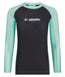 Ladies Contrast Long Sleeve Rash Guard - Mint & Black