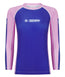 Ladies Contrast Long Sleeve Rash Guard - Navy & Pink
