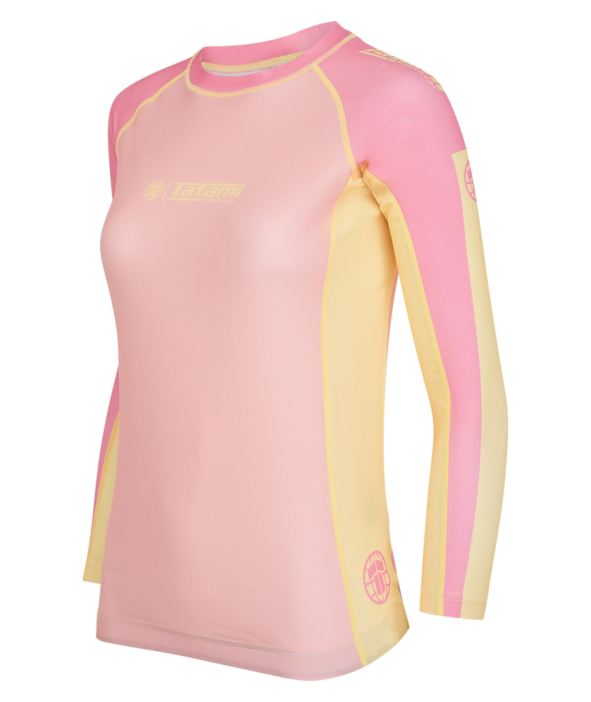 Ladies Contrast Long Sleeve Rash Guard - Candy