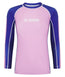 Ladies Contrast Long Sleeve Rash Guard - Pink & Navy
