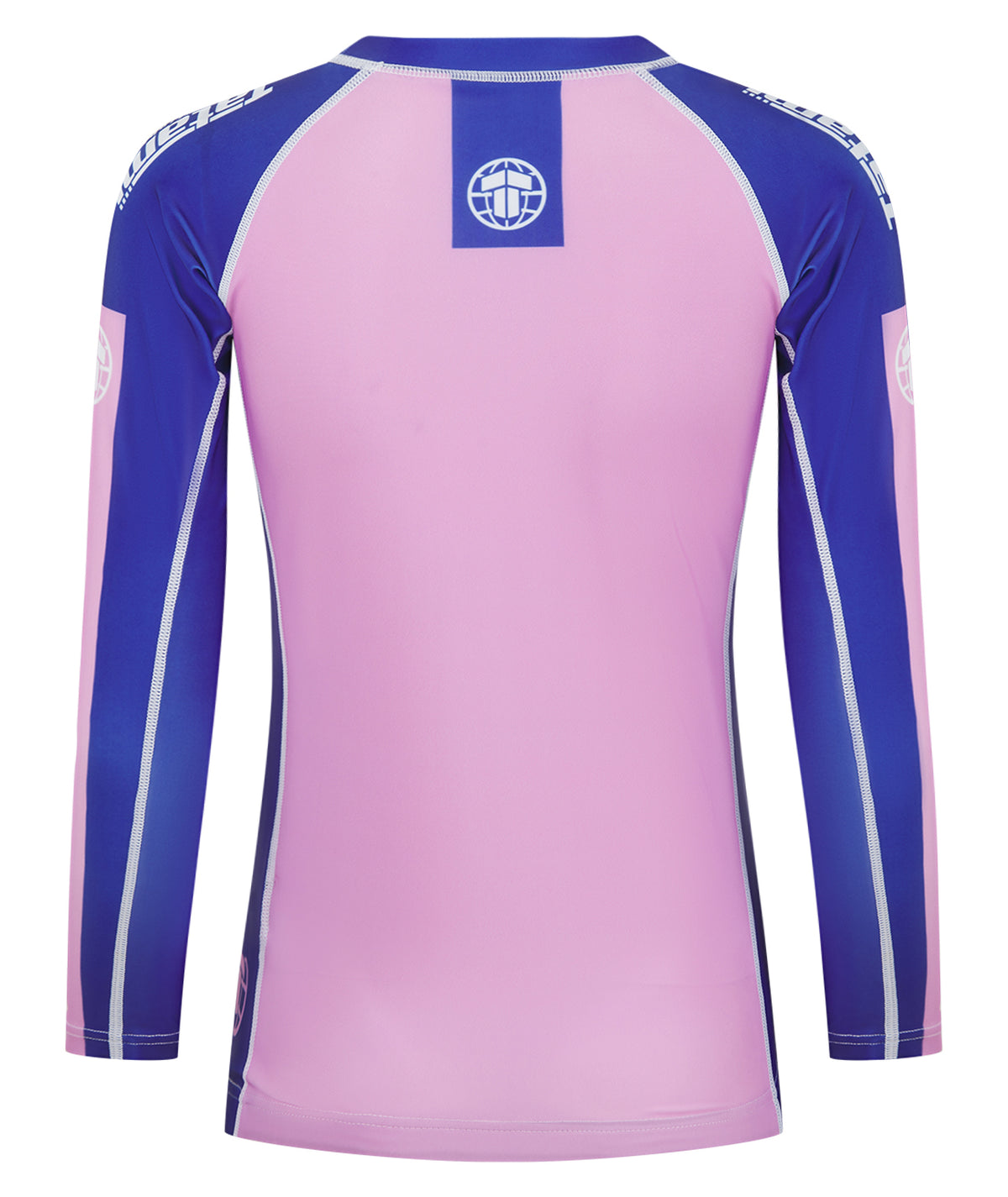 Ladies Contrast Long Sleeve Rash Guard - Pink & Navy
