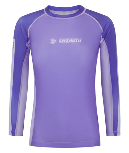 Ladies Contrast Long Sleeve Rash Guard - Purple
