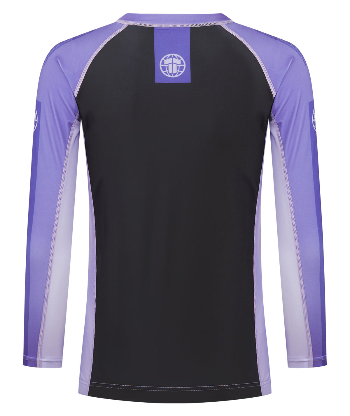 Ladies Contrast Long Sleeve Rash Guard - Purple & Black