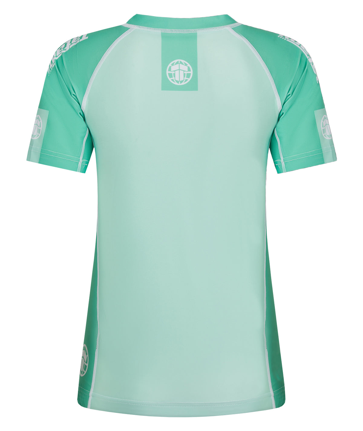 Ladies Contrast Short Sleeve Rash Guard - Mint & White