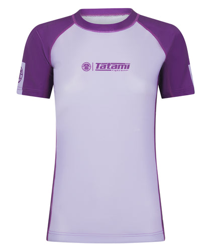Ladies Contrast Short Sleeve Rash Guard - Berry