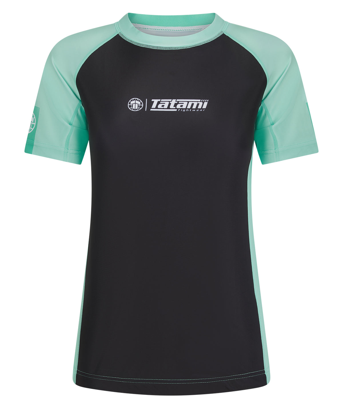 Ladies Contrast Short Sleeve Rash Guard - Mint & Black