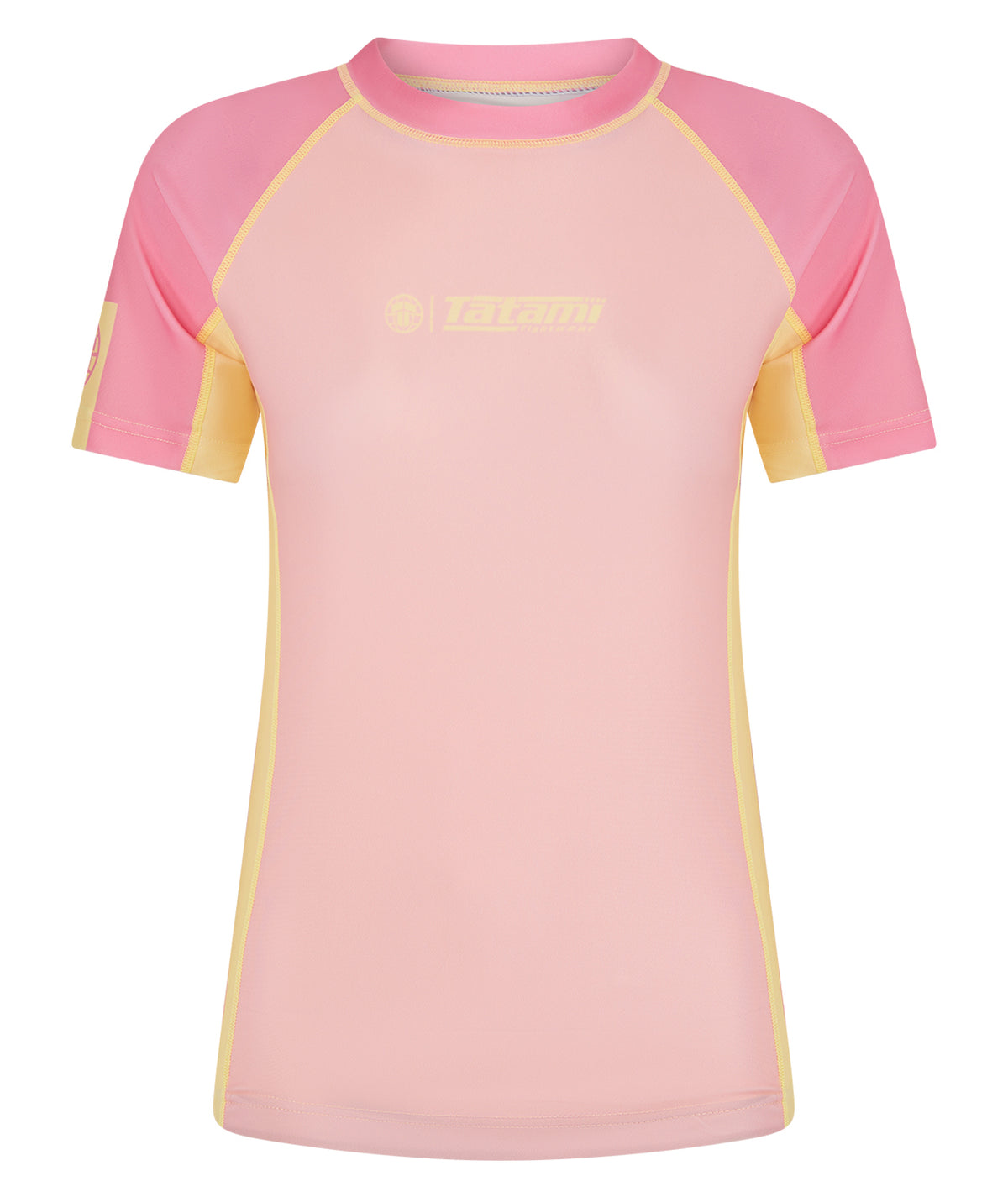 Ladies Contrast Short Sleeve Rash Guard - Candy