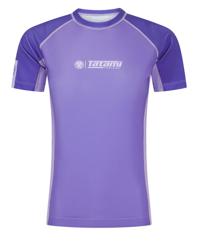 Ladies Contrast Short Sleeve Rash Guard - Purple