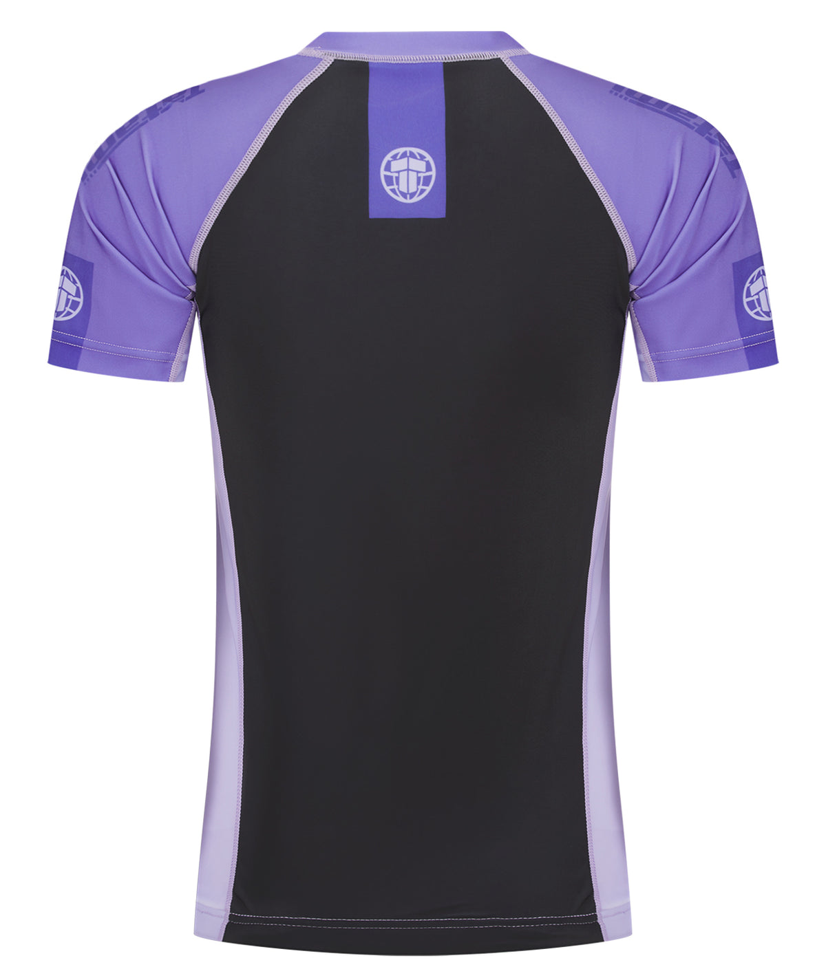 Ladies Contrast Short Sleeve Rash Guard - Purple & Black