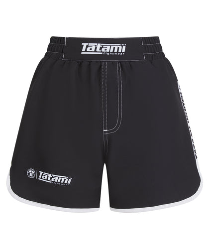 Ladies Contrast High Cut Shorts - Black & White