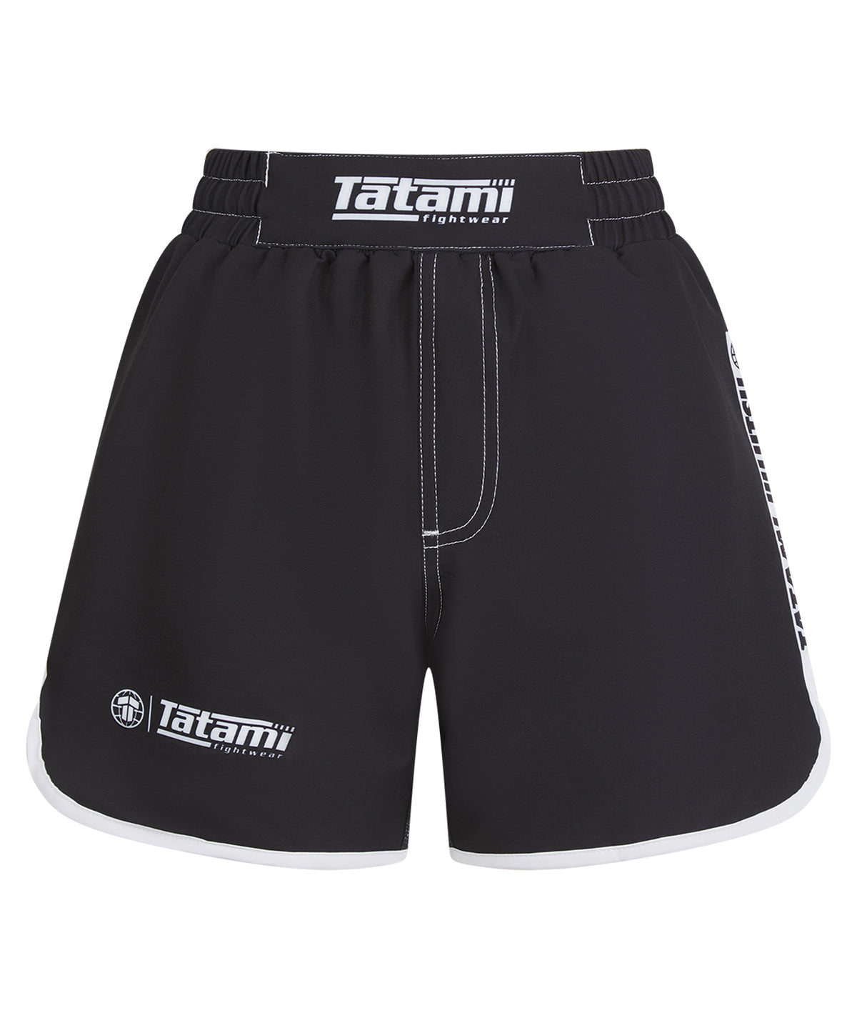 Ladies Contrast High Cut Shorts - Black & White