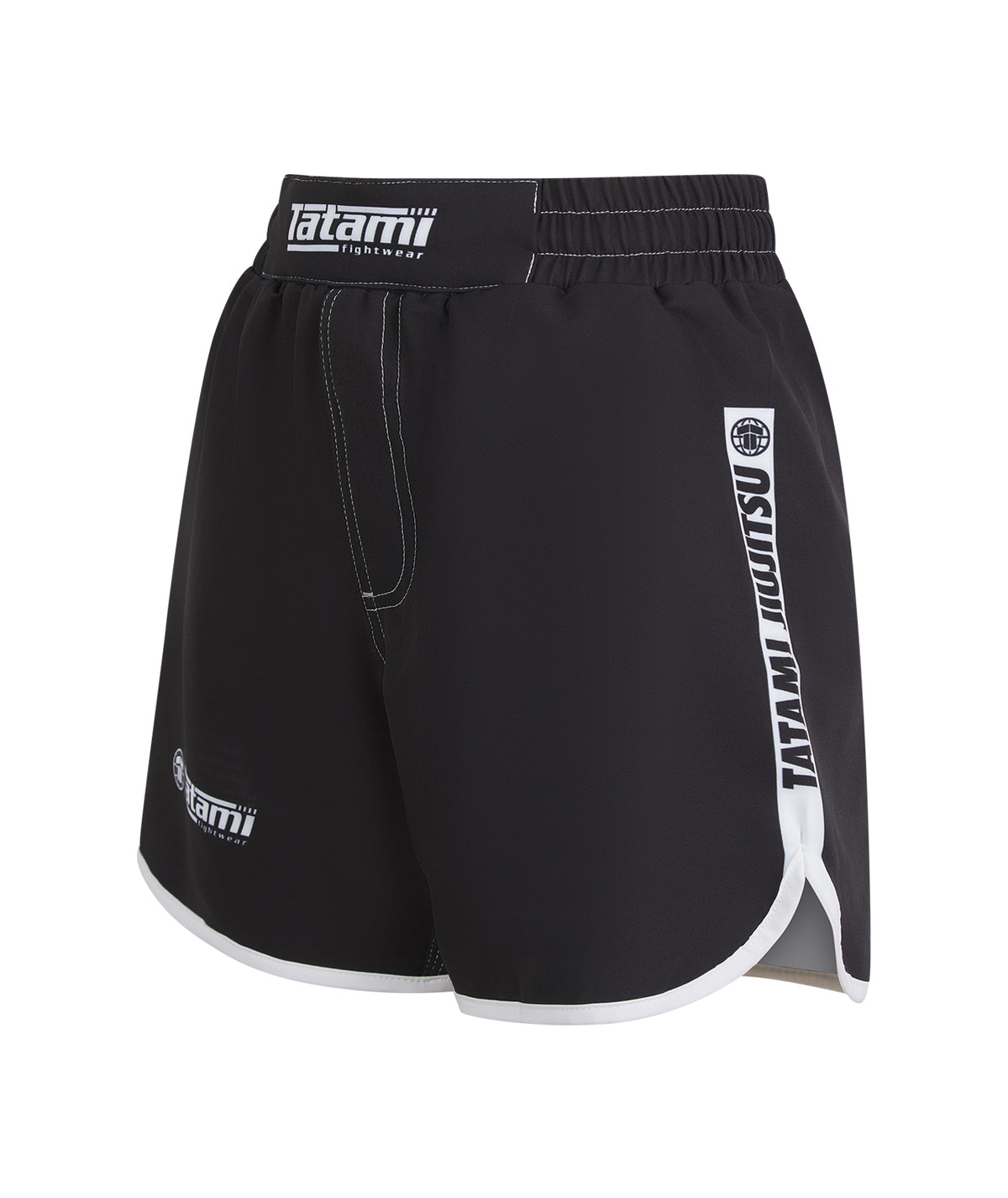 Ladies Contrast High Cut Shorts - Black & White