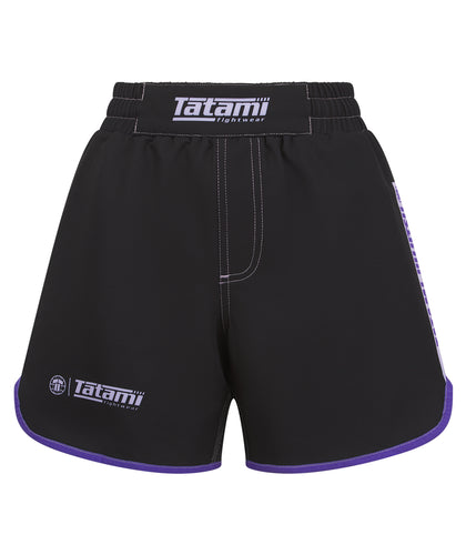 Ladies Contrast High Cut Shorts - Purple & Black