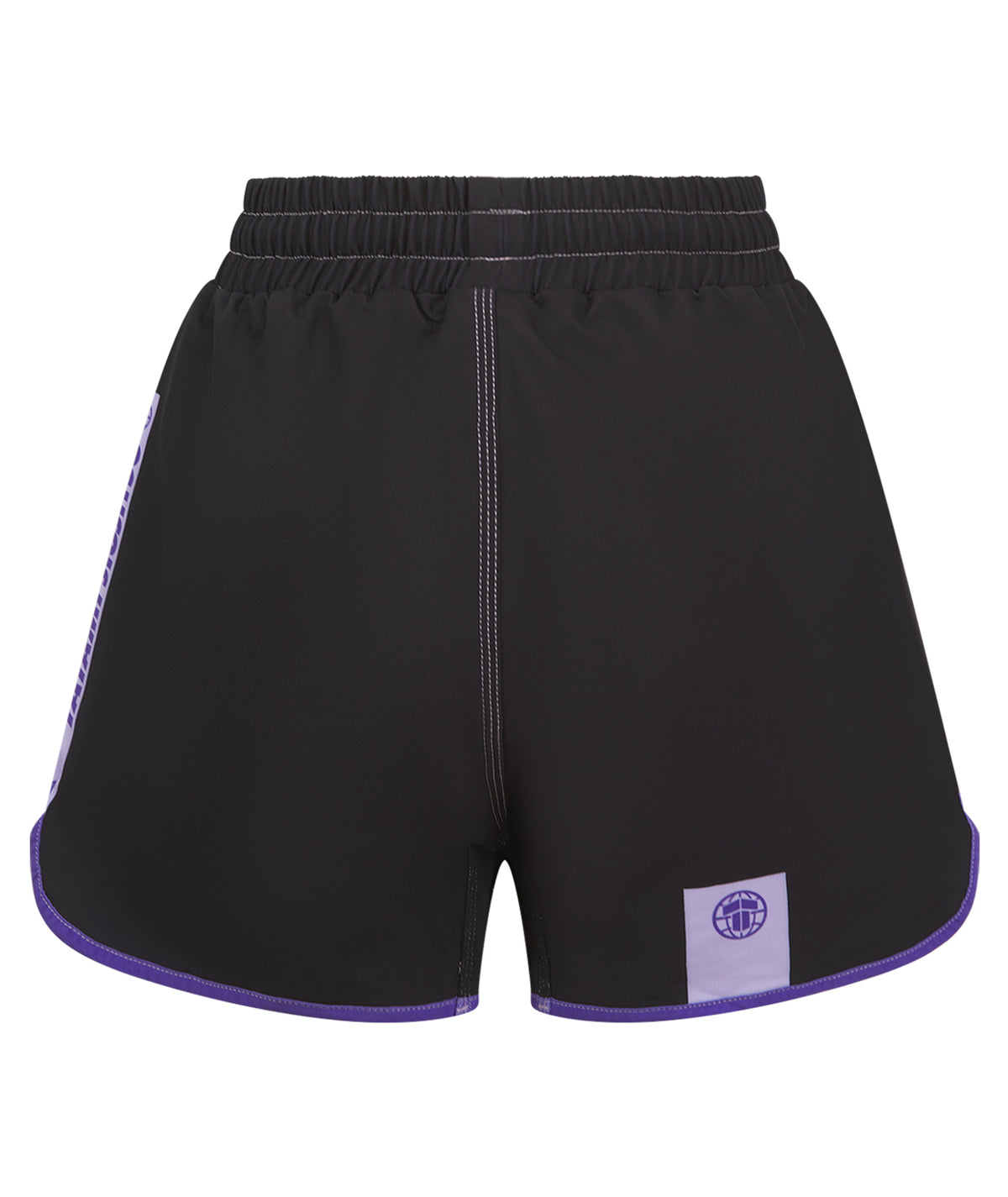 Ladies Contrast High Cut Shorts - Purple & Black