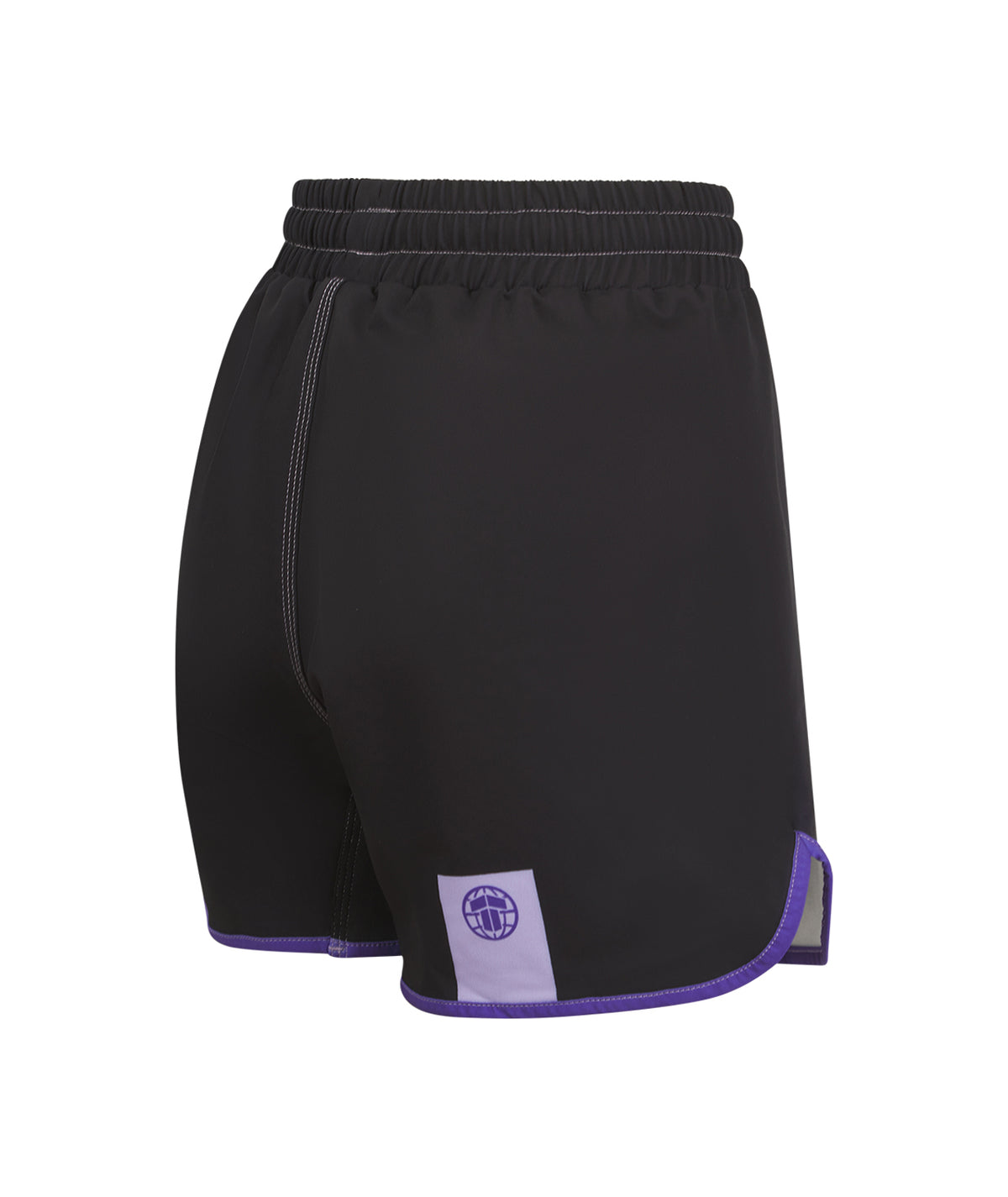 Ladies Contrast High Cut Shorts - Purple & Black