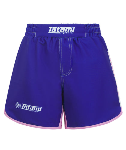 Ladies Contrast High Cut Shorts - Navy & Pink
