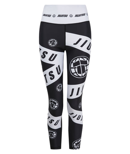 Ladies Helena Taped Leggings - Black & White