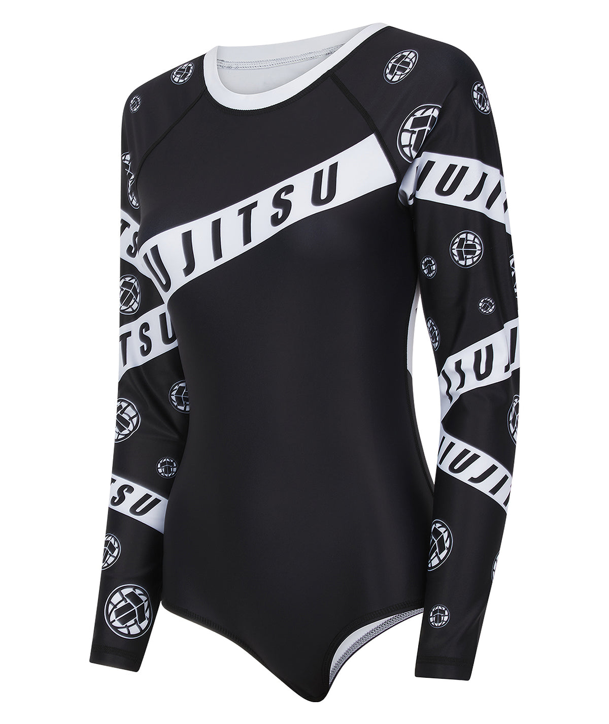 Ladies Helena Taped Leotard - Black & White