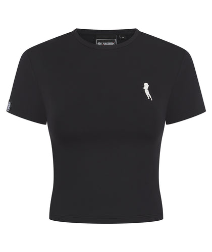 Ladies Helena Cropped T-Shirt - Black