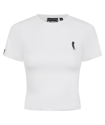 Ladies Helena Cropped T-Shirt - White