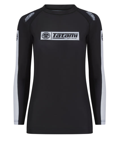 Ladies IBJJF Ranked Long Sleeve Rash Guard - Black
