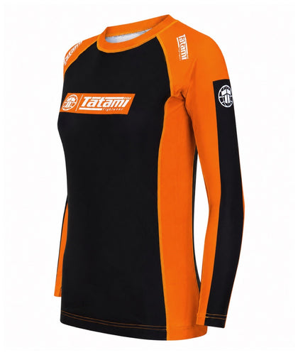 Ladies IBJJF Ranked Long Sleeve Rash Guard - Orange