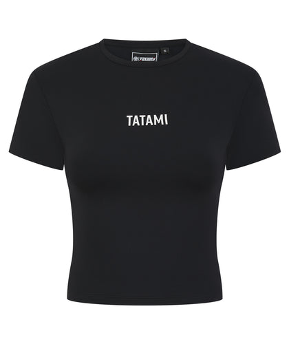 Ladies Luxe Cropped T-Shirt - Black