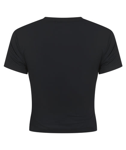 Ladies Luxe Cropped T-Shirt - Black