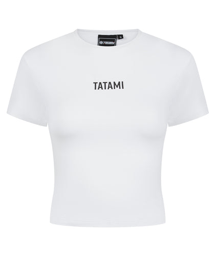 Ladies Luxe Cropped T-Shirt - White