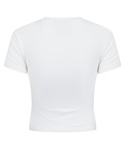 Ladies Luxe Cropped T-Shirt - White