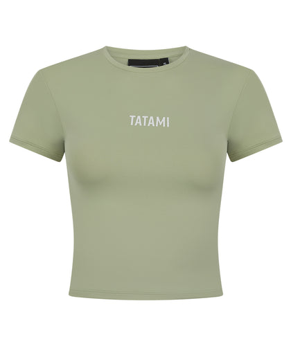 Ladies Luxe Cropped T-Shirt - Sage