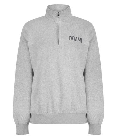 Ladies Quarter Zip Jumper - Grey Marl