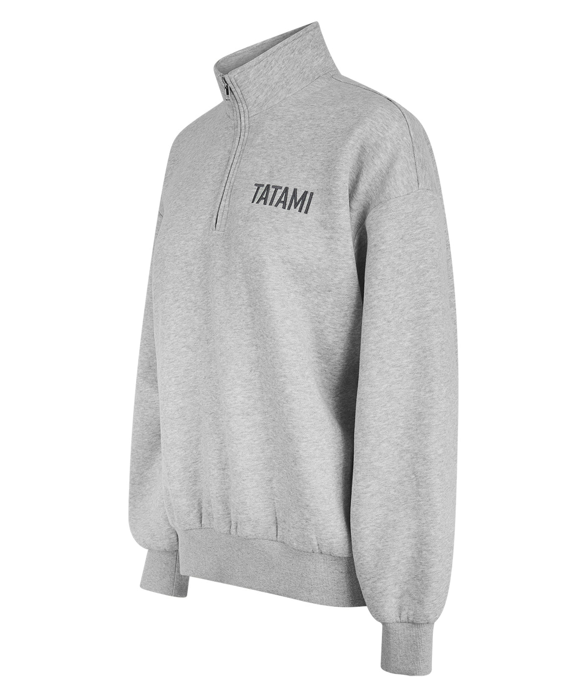 Ladies Quarter Zip Jumper - Grey Marl